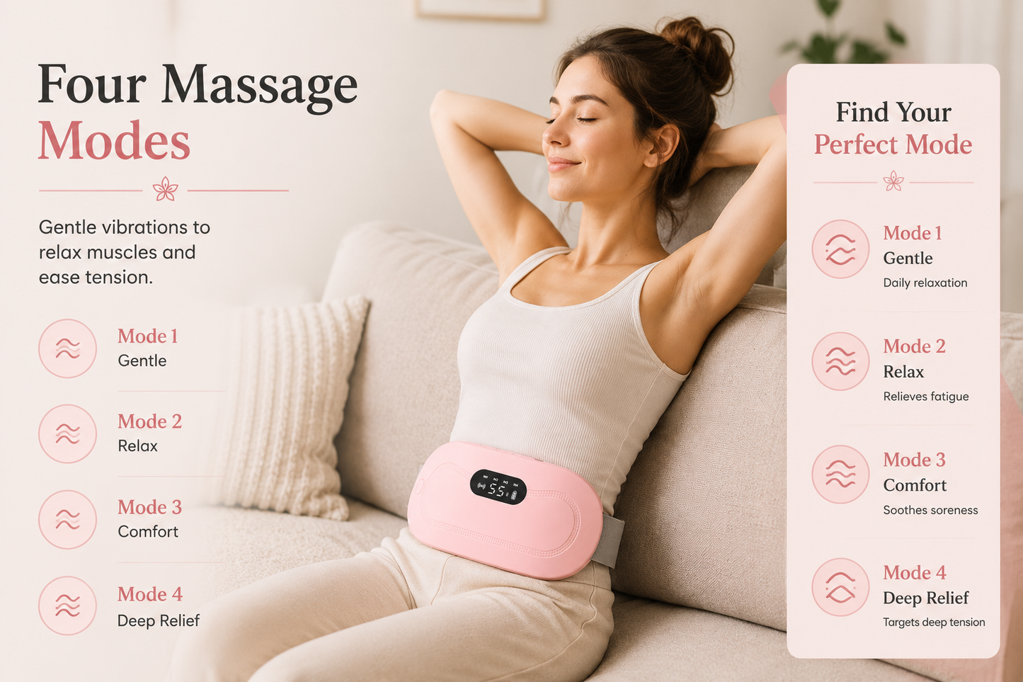 ZenRelix™ Heating & Massage Belt for Period & Back Pain Relief