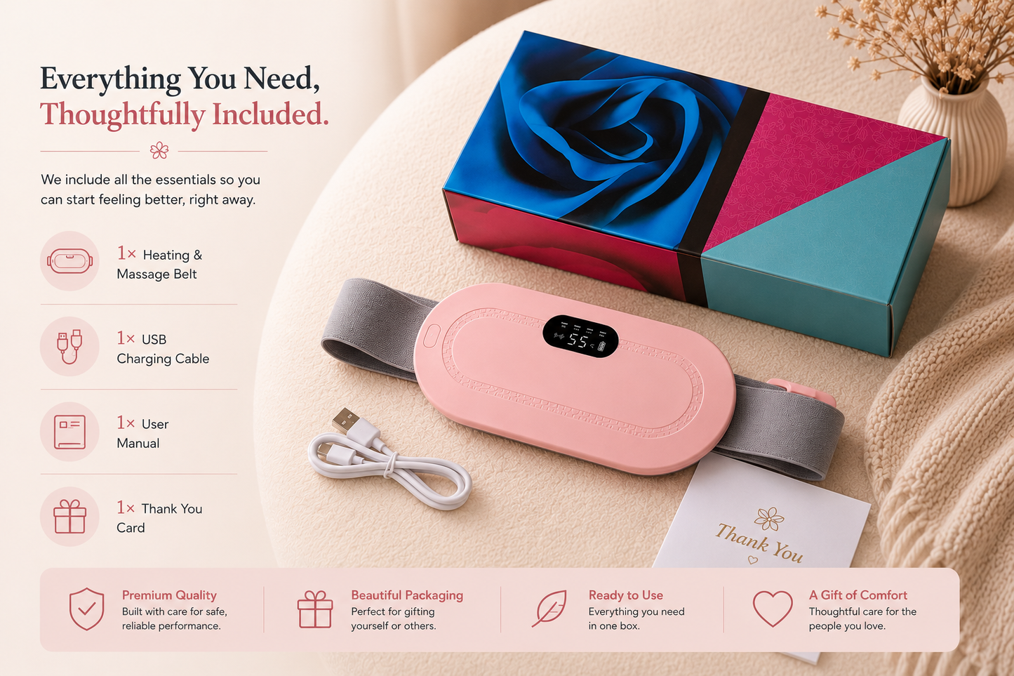 ZenRelix™ Heating & Massage Belt for Period & Back Pain Relief